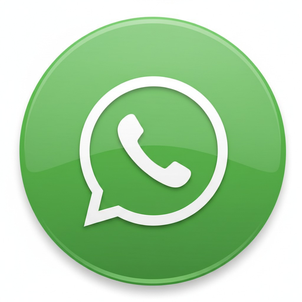 Ícone verde do WhatsApp com um balão de fala e um telefone branco no centro.